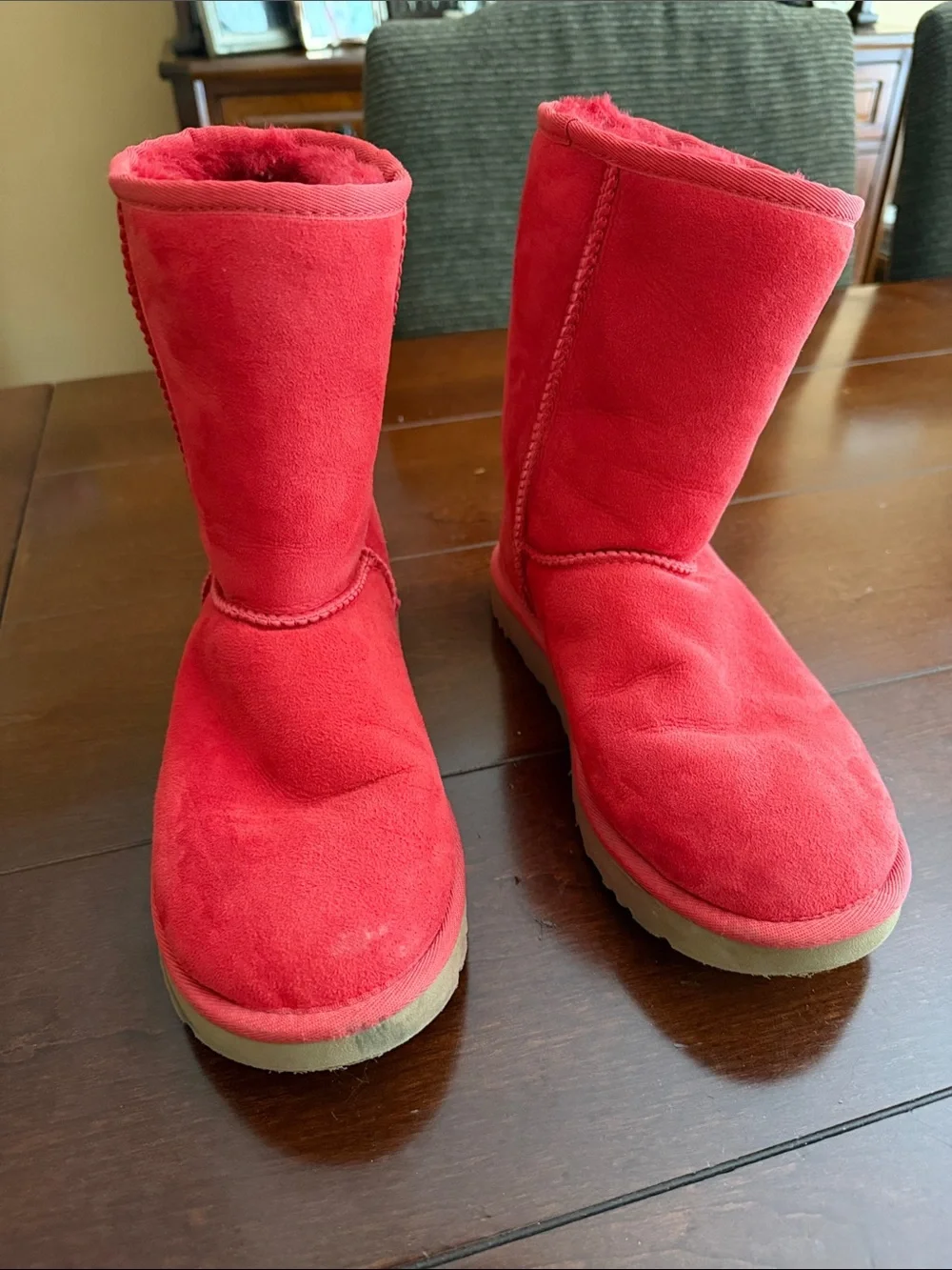 UGG Bright Red Classic Mid Calf Suede Boots
